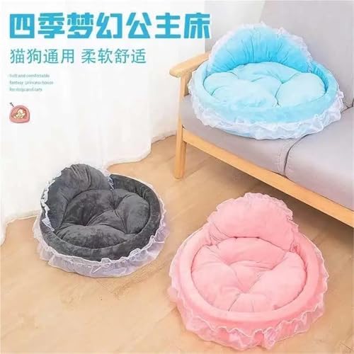 Cute Princess Pet Bed with Lace - Cozy Cotton Cat & Teddy Litter for Small Dogs and Cats