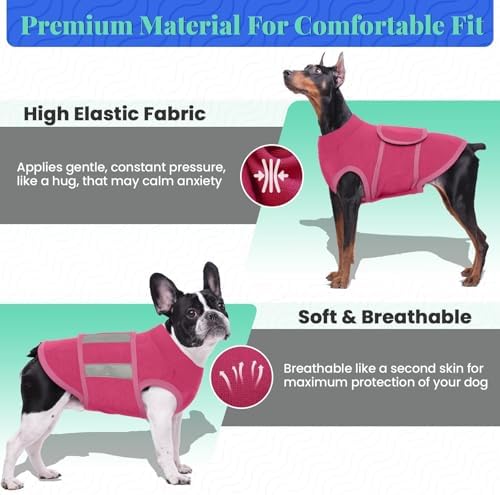 MIGOHI Dog Anxiety Relief Coat,XL, Rosered