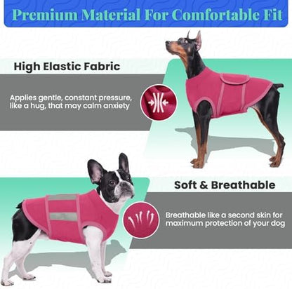 MIGOHI Dog Anxiety Relief Coat,XL, Rosered