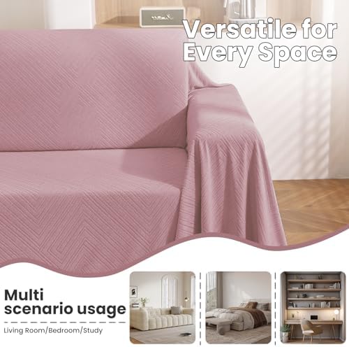 L Shaped Sectional Couch Cover 2 Piece, XX-Large, Pink