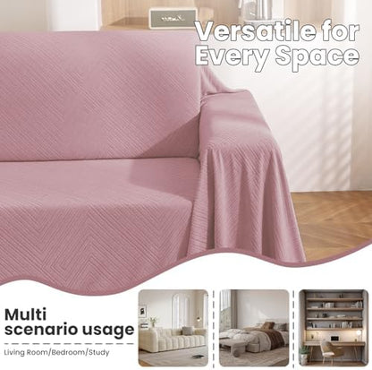 L Shaped Sectional Couch Cover 2 Piece, XX-Large, Pink