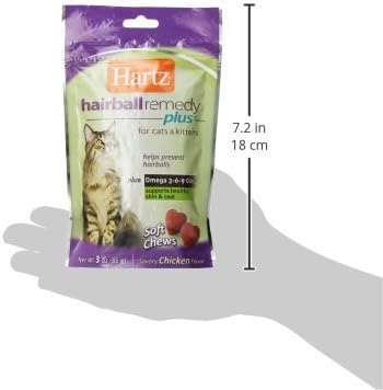 Hartz Hairball Remedy Plus Chicken Flavored Soft Chews for Cats and Kittens