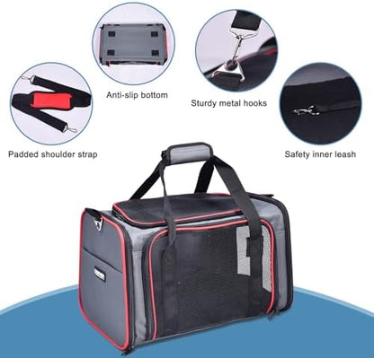 Soft-Sided Kennel Pet Carrier, Airline Approved Travel Handbag
