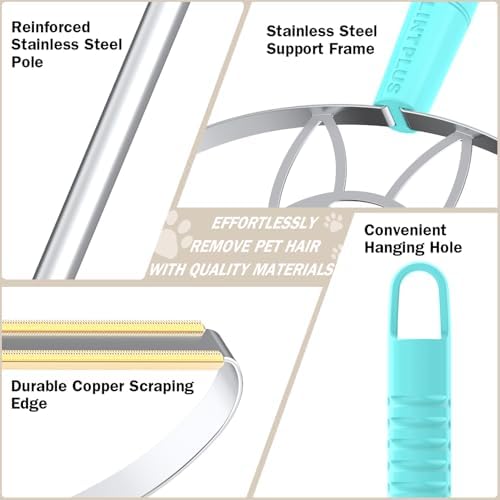 63“Ultra Long Carpet Rake by LINTPLUS-Heavy Duty Carpet Scraper & Pet Hair Remover for Deep Cleaning, Efficient Dog Hair Remover for Carpets,Rugs,Furniture-Durable Carpet Rake for Home Use
