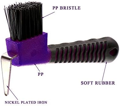 BOTH WINNERS Horse Hoof Pick Brush with Soft Touch Handle (Purple)