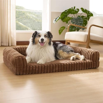Bedsure ComfyFleece™ Memory Foam Orthopedic XL Dog Bed with Sides 42"