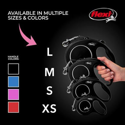 FLEXI® Classic Tape Retractable Dog Leash, Black, Large - 16 Feet (Tape) (Pack of 12)