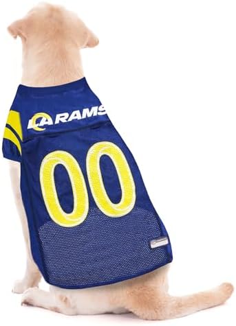 Pets First NFL Los Angeles Rams Dog Jersey, Size XX-Large, Football Shirt Costume for Pet, Dog Sports T-Shirt, NFL Team Clothing for Cats, Licensed Pet Apparel Available in 7 Sizes and 32 Teams