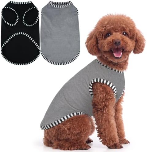 IECOii 2 Pack Dog Surgery Recovery Shirt Sleeveless Lightweight Dog Tshirt