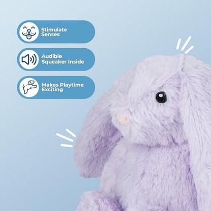 Best Pet Supplies Bunny Buddy Squeaky Plush Dog Toy - Purple, Small