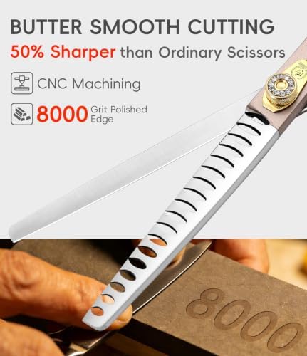 Thinning Shears for Dogs and Cats Rose Gold Pet Grooming Scissors Chunkers Shears 440C Stainless Steel Professional Dog Trimming Scissors 8''
