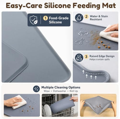 Elevated Cat Food Stand for Automatic Feeders with Silicone Mat