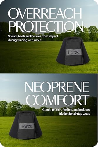HORZE Pro Overreach Bell Boots for Horses, Neoprene Pair Horse Bell Boots