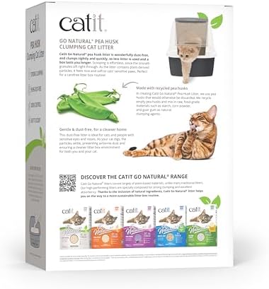 Catit Go Natural Pea Husk Clumping Cat Litter, Unscented, 12.3 lbs
