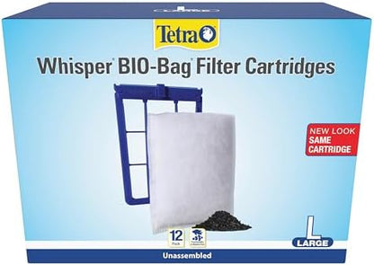Tetra Whisper Bio-Bag Large Filter Cartridges for Aquariums, 12 Count