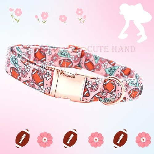 Dog Collars, Fall Pet Collar Rugby Print Pet Collar Durable Metal Collar Cute Soft Puppy Collars Adjustable Dog Collar for X-Small Dogs