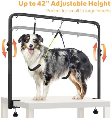 Adjustable Pet Grooming Arm with Clamp for Small & Medium Large Dogs,58"