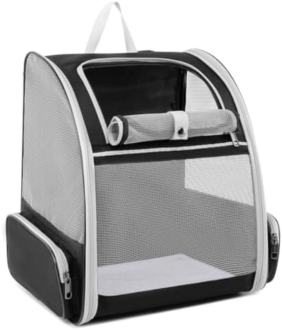 Cat Backpack Dog Backpack Carrier for Small Dogs and Medium Cat up to 15lbs, Travel Pet Carrier for Puppy Kitten Bunny, Cat Dog Carrying Backpack Collapsible (Black)