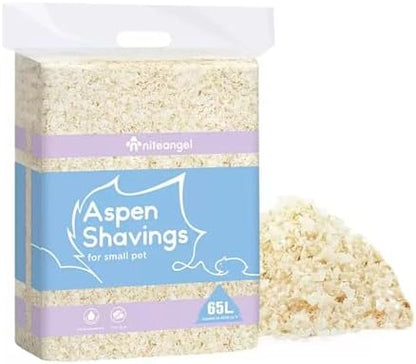 Niteangel Aspen Shaving Hamster Bedding: 65L Absorb Odors & No Dust