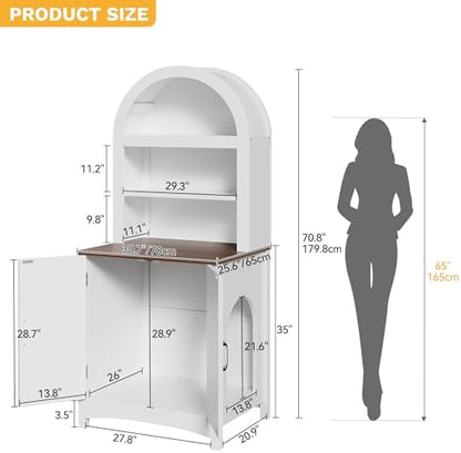 DWVO 70.8in Large Hidden Cat Litter Box Furniture with Shelves
