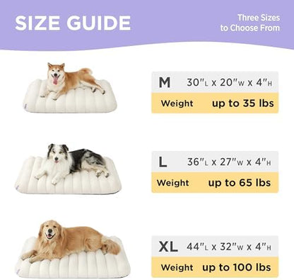 LE SURE Cute Orthopedic Dog Bed Large Sized Dog, Flat Pet Mat,36x27in Cream