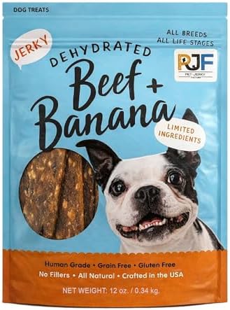 Beef & Banana 12 oz. Dog Jerky Treat | Human Grade | High Protein
