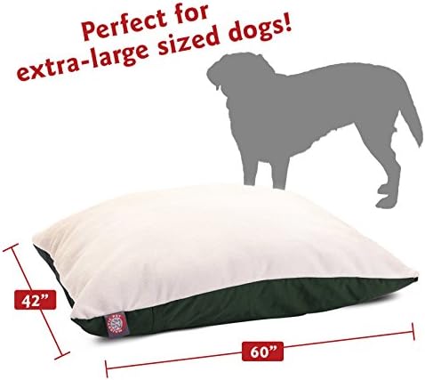 Majestic Pet Rectangle X-Large Dog Bed Washable – Removable Slipcover Pet Bed – Dog Crate Bed Super Value Pillow Dog Bed – Dog Kennel Bed for Sleeping - Dog Bed X-Large Breed 42 x 60 Inch – Green