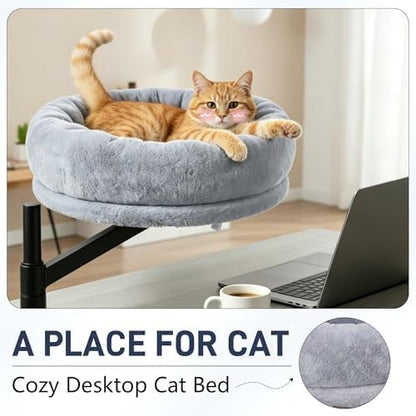 ANWA Cat Desk Bed for Indoor Cats, Heavy Duty Desk Hammock Cat Bed, Gray