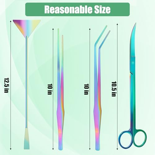 Aquarium Aquascape Tools Kit, 4 Pcs Stainless Steel Aquascaping Set