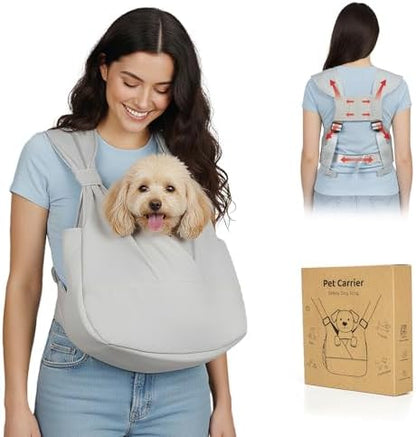 Dog Sling Carrier Front with Thicken Bottom Support for Small Dogs 5-12 lb