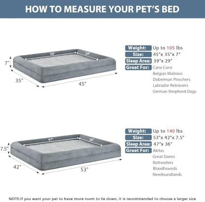 WNPETHOME XXL Extra Large Orthopedic for Senior Dog BedComfy Sleeping