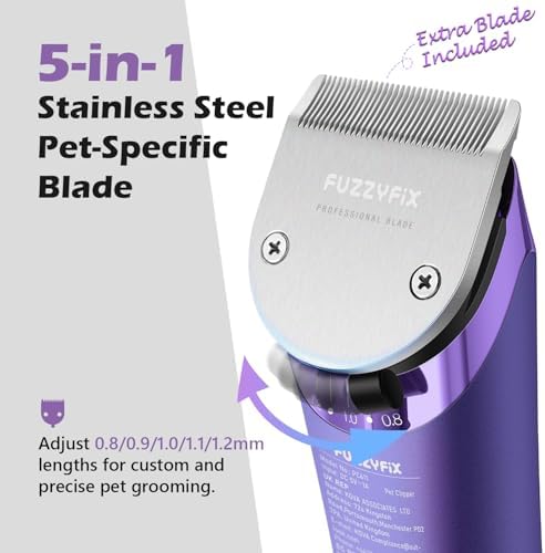 Professional Dog Grooming Clipper with 5-in-1 Replacement Blade