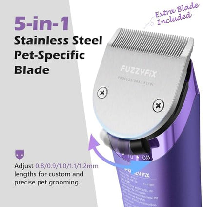 Professional Dog Grooming Clipper with 5-in-1 Replacement Blade