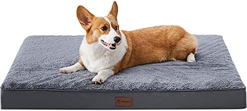 Waterproof Dog Crate Bed for Small Dogs Orthopedic 29x18 Grey