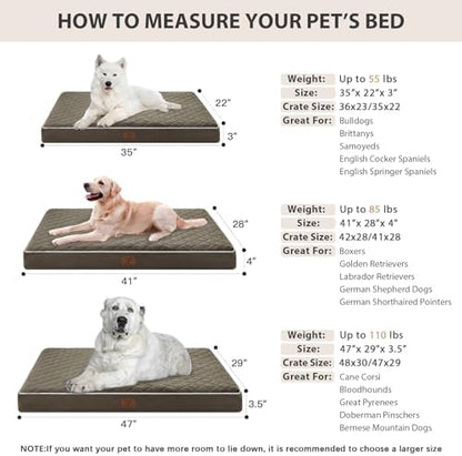 WNPETHOME Orthopedic Waterproof Large Dog Bed for Crate Cozy Sleep