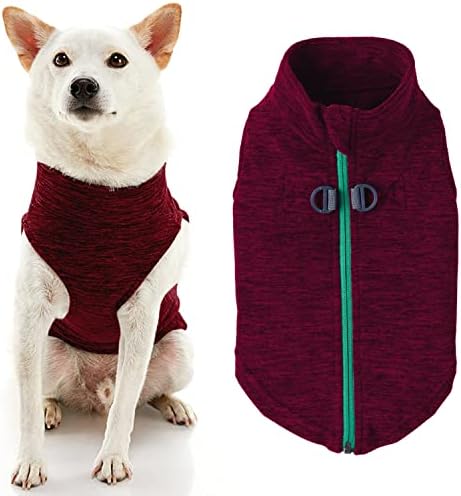 Gooby Zip-Up Fleece Dog Sweater, Fuchsia Wash, X-Small