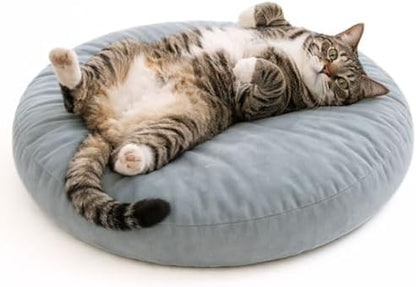 Cat Bed Pillow Cooling Soft Cushion, 20 Inches Small Round Cat Bed, Breathable Flat Pet Bed for Indoor Cats, Washable, Scratch Resistant, Comfortable Cat Bed for Senior Cats