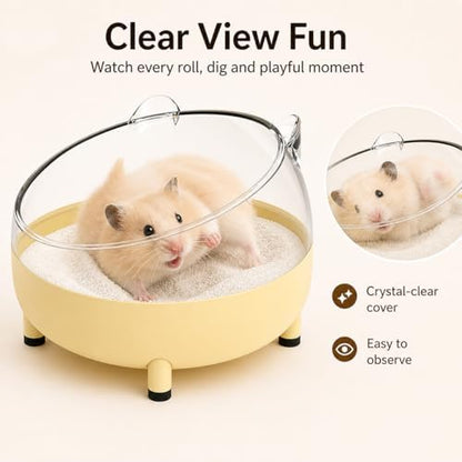 Meow&Woof Hamster Sand Bath Container, Large Sandbox Toilet Gerbil Batheoom, Tiny Chinchilla Dust Bathtub Sand Bath Box for Hamster Cage Accessories 5.2 Inch-White