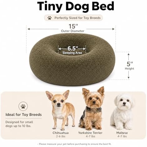Tiny Dog Bed for Extra Small Dogs for Chihuahua Pomeranian Toy Poodle
