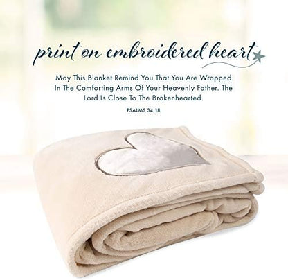 Pavilion Gift Company The Comfort Blanket 19534 Soft Blanket Heavenly Father Psalm 34: 18 Plush Throw Blanket, 60 x 0.5 x 50 inches, Beige