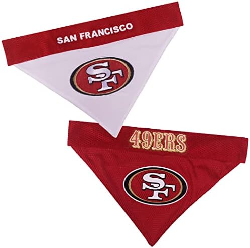 Pets First NFL SAN Francisco 49ERS Reversible Bandana Size XX-Large for Dogs & Cats. 2 Sided Sports Bandana, Premium Embroidery Team Logo, Many NFL Teams Available