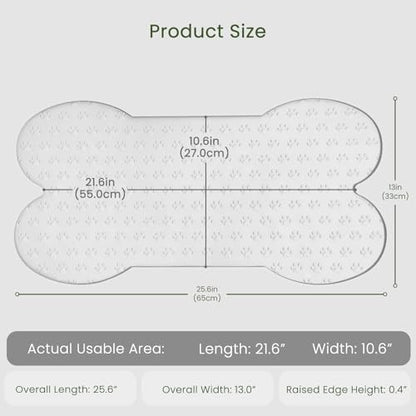 PWTAA Dog Food Mat Anti-Slip Silicone Dog Bowl Mat Thicker Pet Placemat Waterproof Cat Feeder Pad with Raised Edge Puppy Kitten Feeding Mats Suitable Small Medium-Sized Dogs Cats Eating Tray