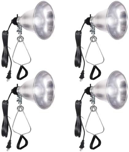 Simple Deluxe 4-Pack Clamp Lamp Light with 5.5 Inch Aluminum Reflector up to 60 Watt E26 (no Bulb Included), 6 Feet Cord