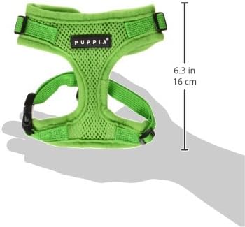 Authentic Puppia RiteFit Harness with Adjustable Neck, Green, Small