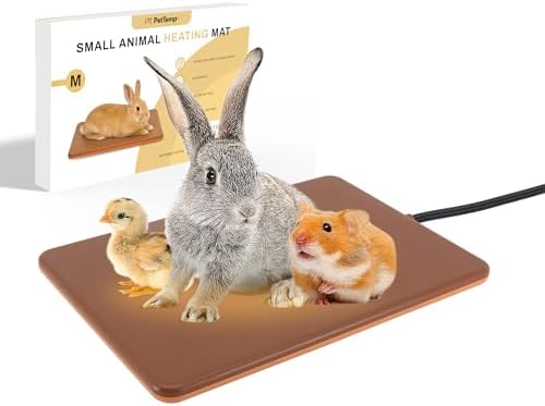 Small Animal Heating Pad, Small Animal Bed, Outdoor/Indoor Winter Thermal Heating Pad for Rabbits, Guinea Pigs & Chickens, Waterproof & Chew-Resistant, Energy-Efficient (S:11.8" x 8.2“)