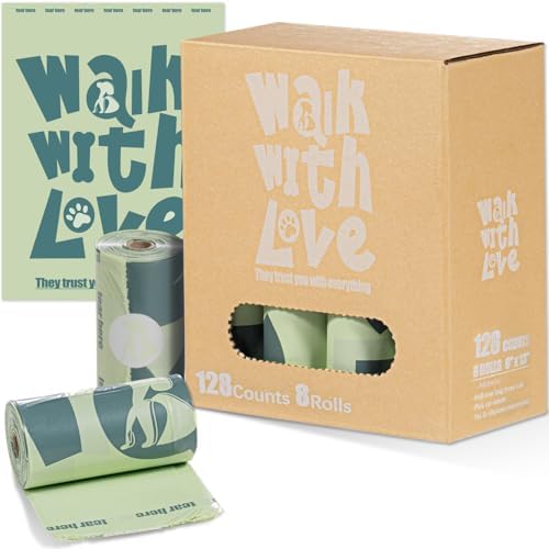 Dog Poop Bags, Leak Proof and Landfill Friendly Waste Bags,128 Bags
