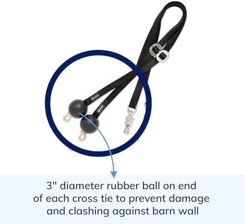 SmartEquine Quiet Drop Horse Cross Ties, Sold in Pairs (2), Black