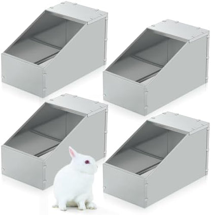4 Pcs Galvanized Metal Rabbit Nesting Box, 20 * 14 * 12 Inch