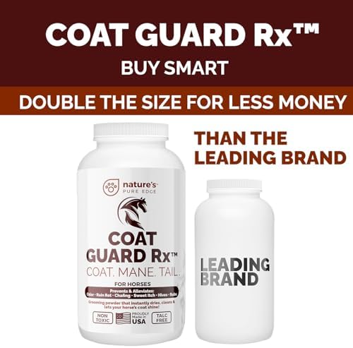 Extra Large. 2 Lbs. Coat Guard Rx™ Coat, Tail, Mane Powder for Horses - Rain Rot, Sweet Itch, Treatment & Dry Shampoo for Horses.