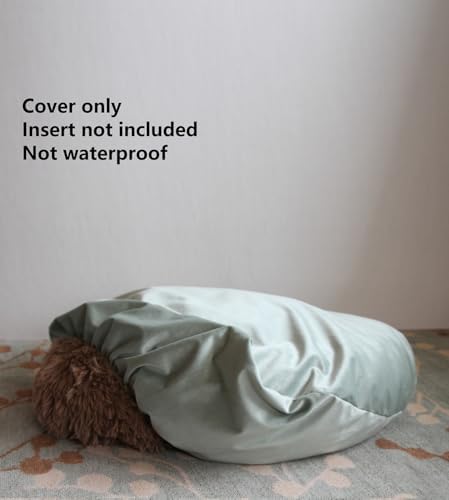 Round Dog Bed Cover Washable Sage Green Velvet 30 Inch